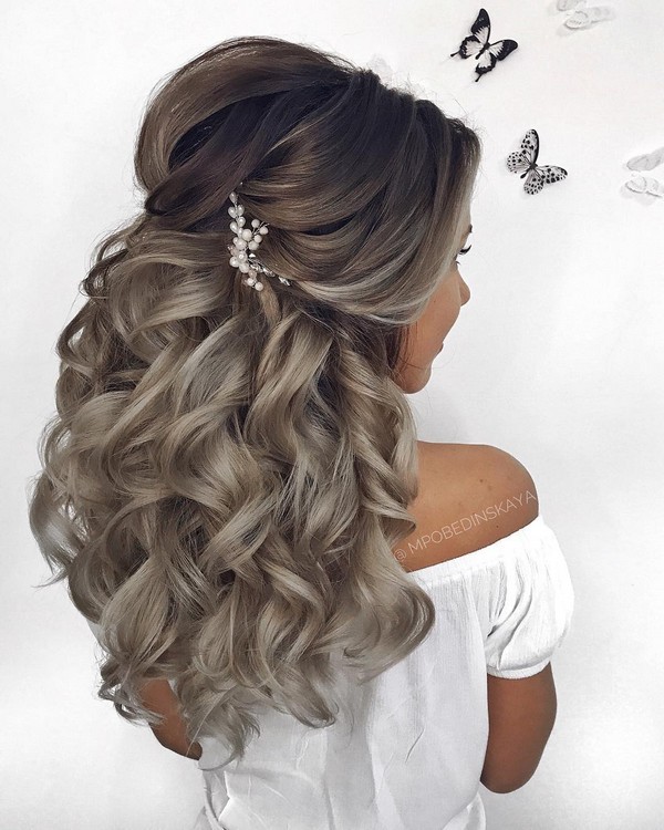 mpobedinskaya Long half up half down wedding hairstyles