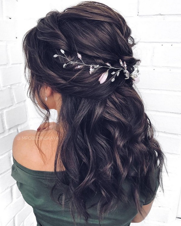 mpobedinskaya Long half up half down wedding hairstyles