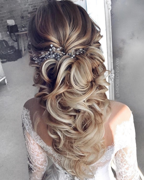 mpobedinskaya Long half up half down wedding hairstyles