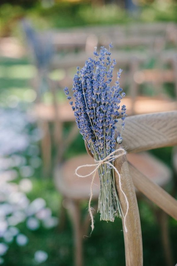 outdoor backyard wedding chair with lavender