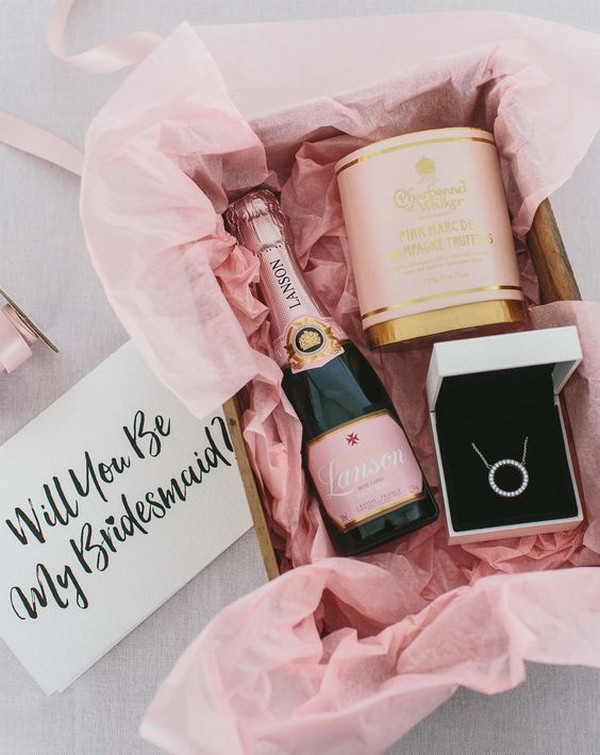 pink themed bridesmaid proposal gift ideas