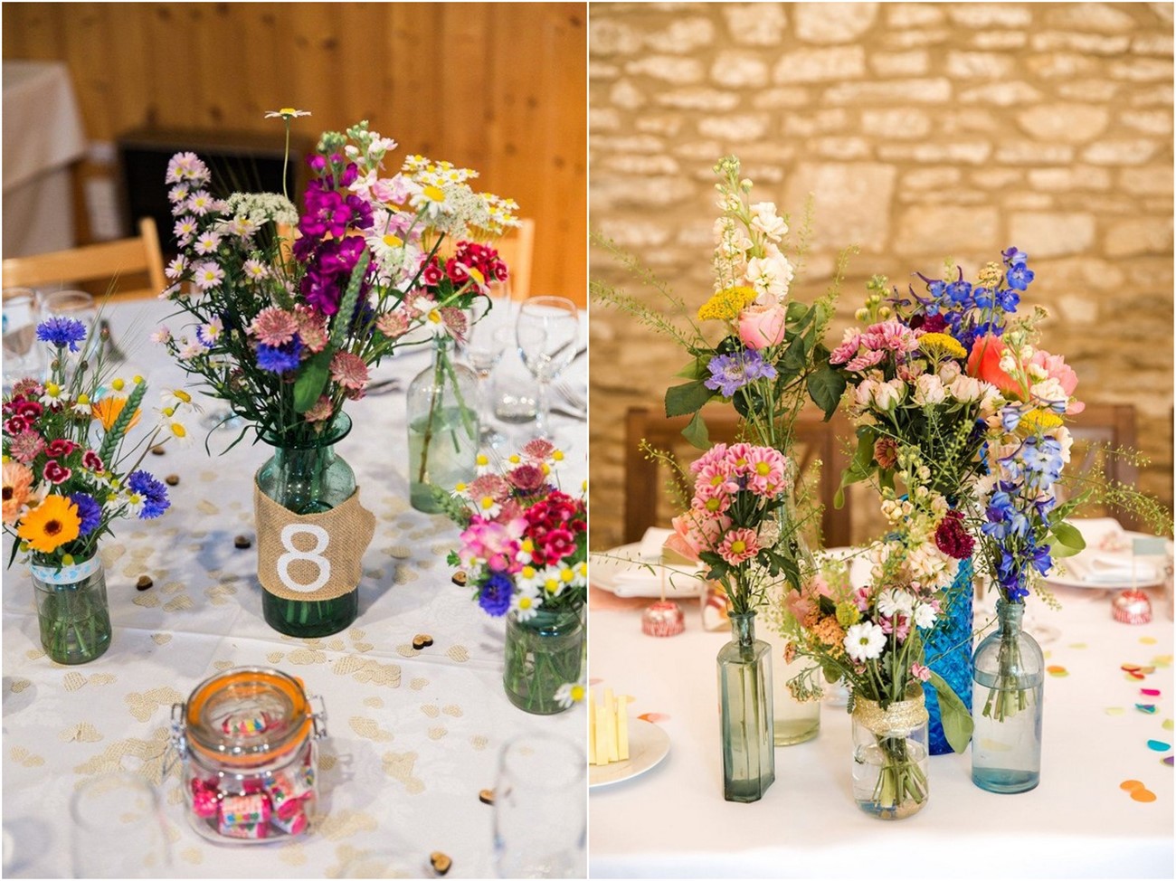 rustic wildflower wedding centerpieces