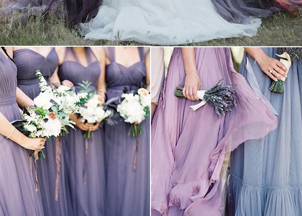 shades of purple bridesmaid dresses for lavender wedding ideas