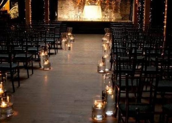simple wedding aisle ideas with candles