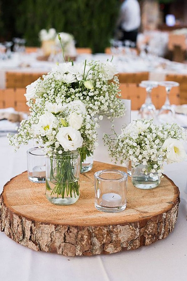 wedding centerpieces babys breath in the mason jar table decor