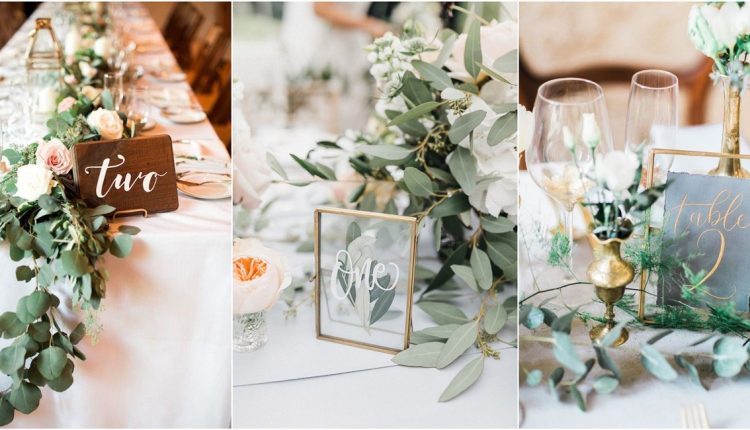 wedding table number and centerpiece ideas