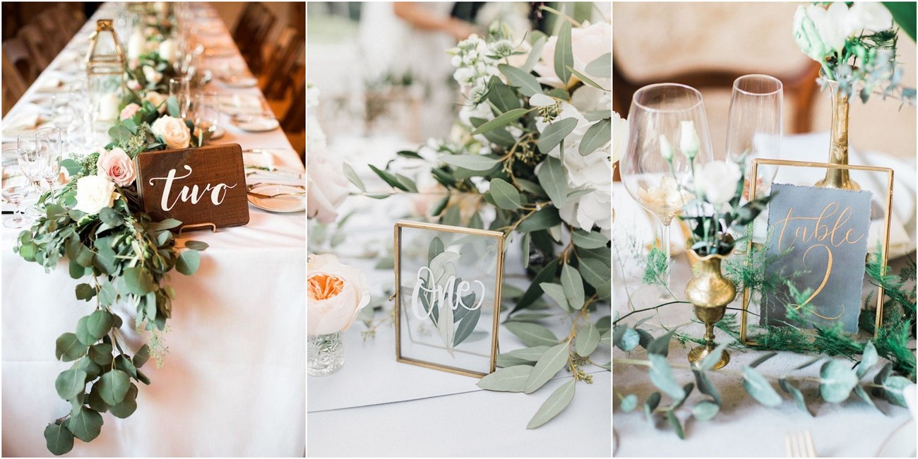 wedding table number and centerpiece ideas