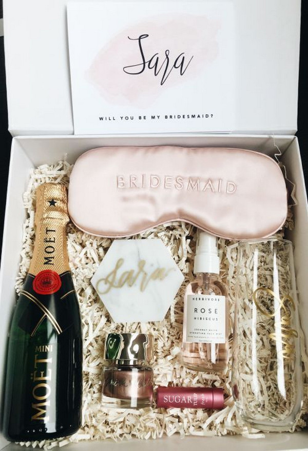 will you be my bridesmaid gift box ideas