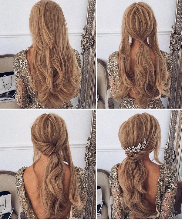 Wedding Hairstyle Tutorial for Long Hair from Ulyana.aster #diy #wedding #weddinghairstyles #hairstyles