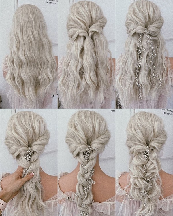 Wedding Hairstyle Tutorial for Long Hair from Ulyana.aster #diy #wedding #weddinghairstyles #hairstyles