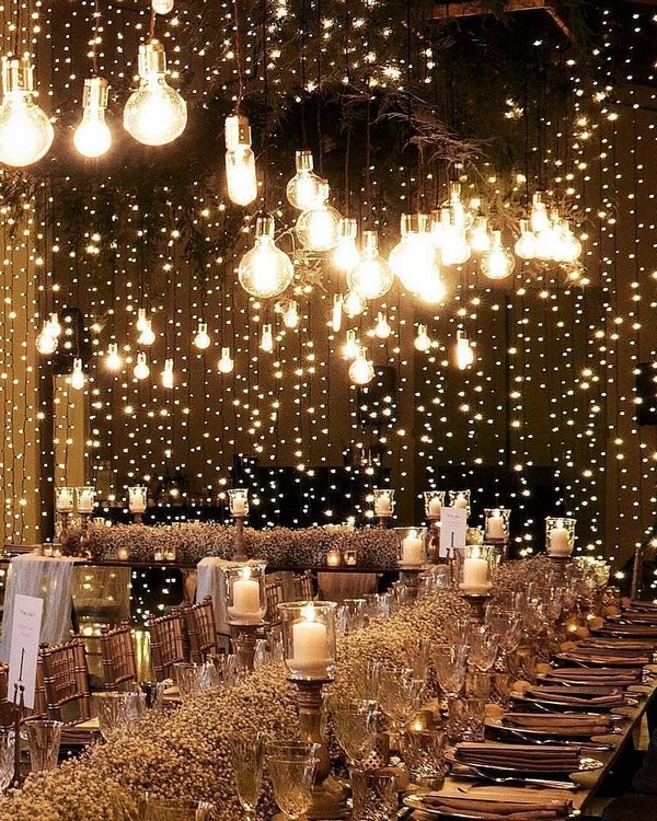 Wedding Lighting Ideas for Rustic Country Wedding Reception