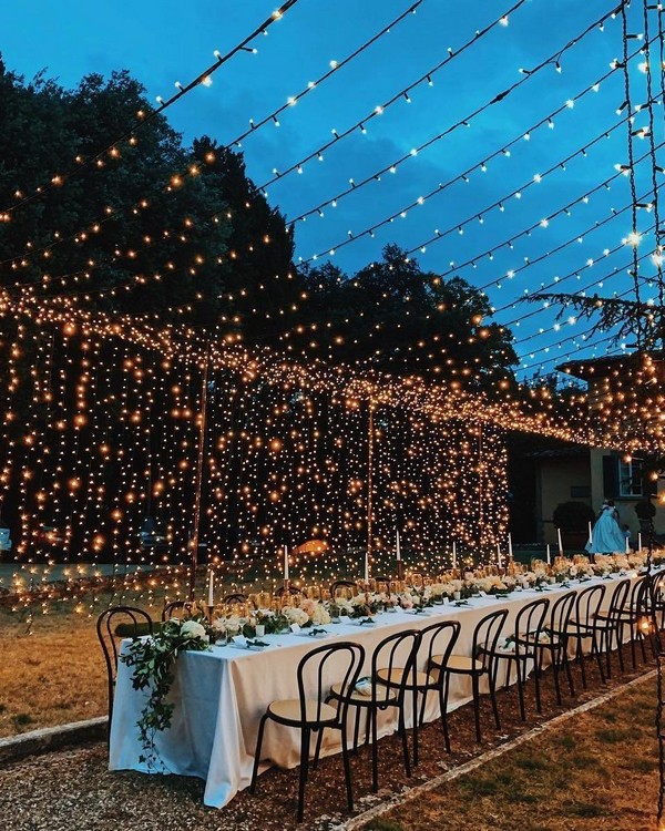 Wedding Lighting Ideas for Rustic Country Wedding Reception 