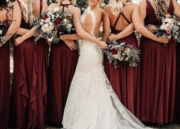 burgundy bridesmaid dresses wedding photo ideas