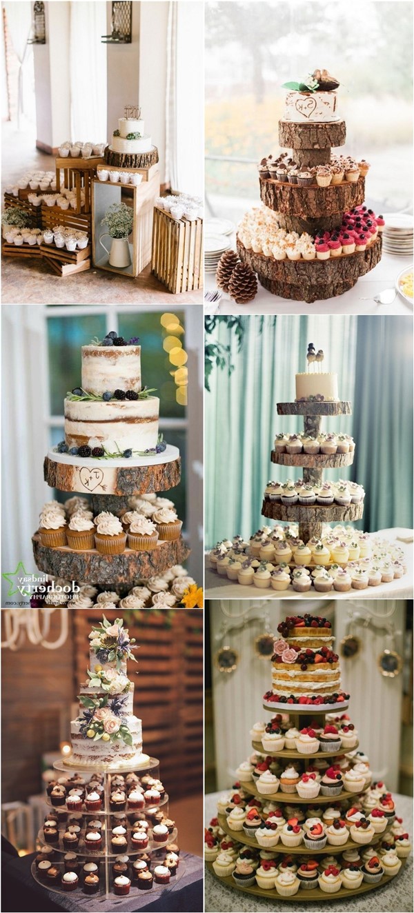 chic wedding cake ideas with cupcakes