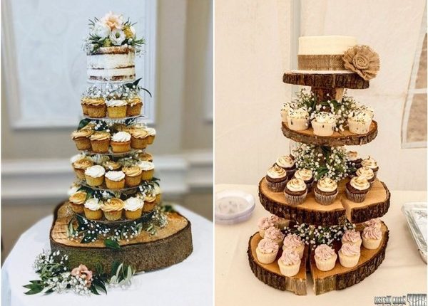 chic wedding cake ideas with cupcakes2
