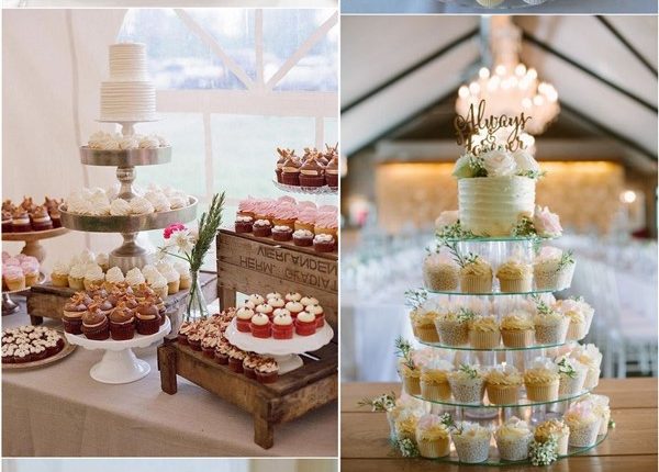 chic wedding cake ideas with cupcakes3
