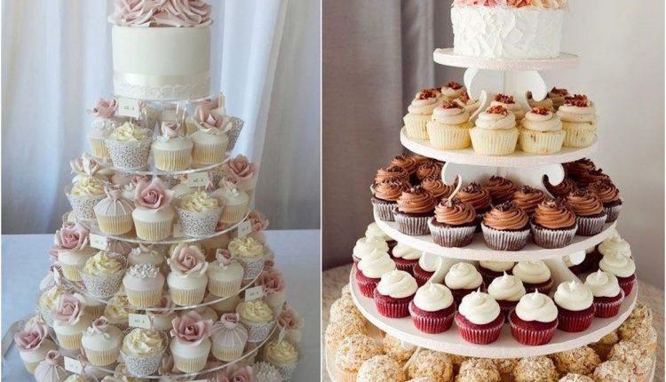 chic wedding cake ideas with cupcakes4