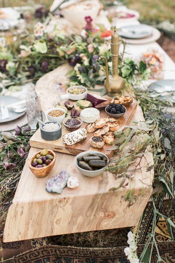 organic rustic wedding food bar