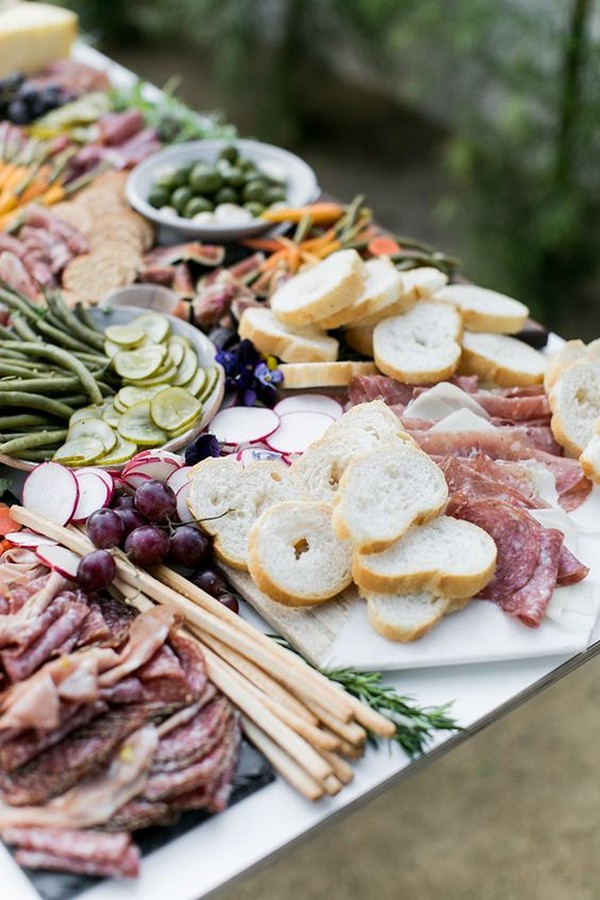 outdoor wedding food ideas with charcuterie table