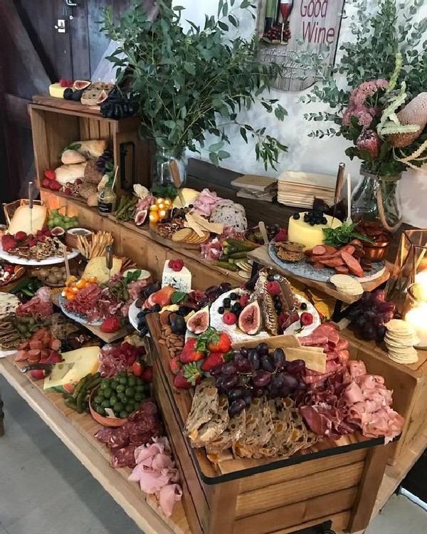 wedding food trends charcuterie wedding table