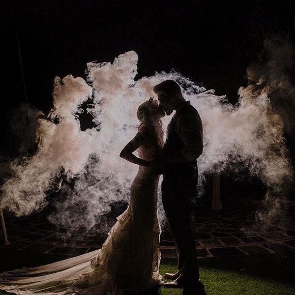 Colorful Smoke Bomb Wedding Photo Ideas #wedding #weddingphotos #weddingideas