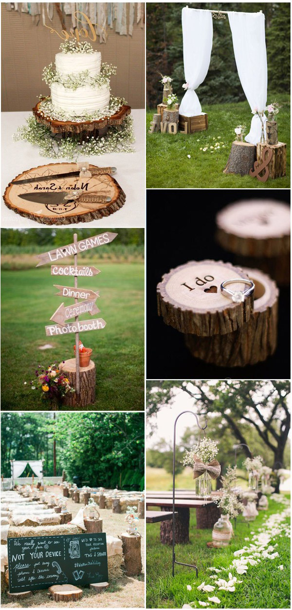 Fab Country Rustic Wedding Ideas with Tree Stumps
