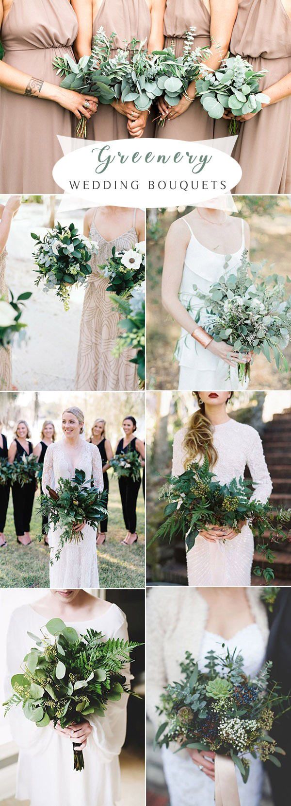 Greenery Wedding Bouquets Ideas