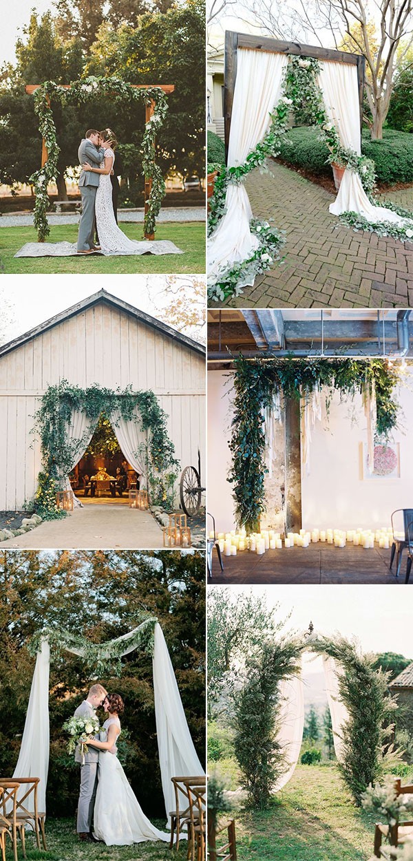 Greenery Wedding Ceremony Altar Ideas