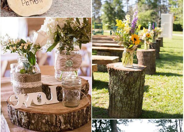 Tree Stump Inspired Fab Rustic Country Wedding Decorations