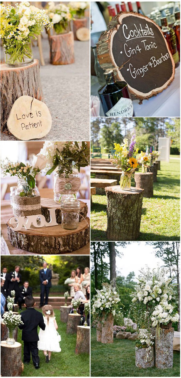 Tree Stump Inspired Fab Rustic Country Wedding Decorations