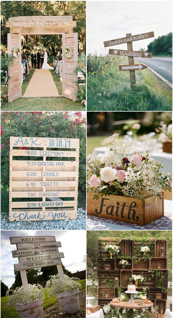 Wood Pallet Inspired Rustic Country Outdoor Wedding Inspirations
