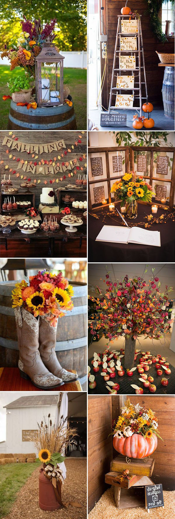 creative and pretty fall wedding reception decoration ideas