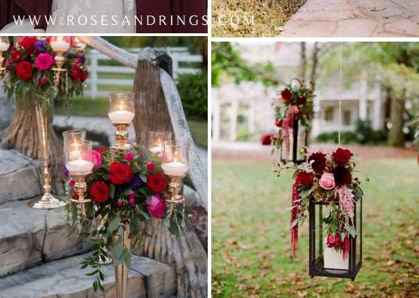 fall burgundy wine and green wedding color ideas2