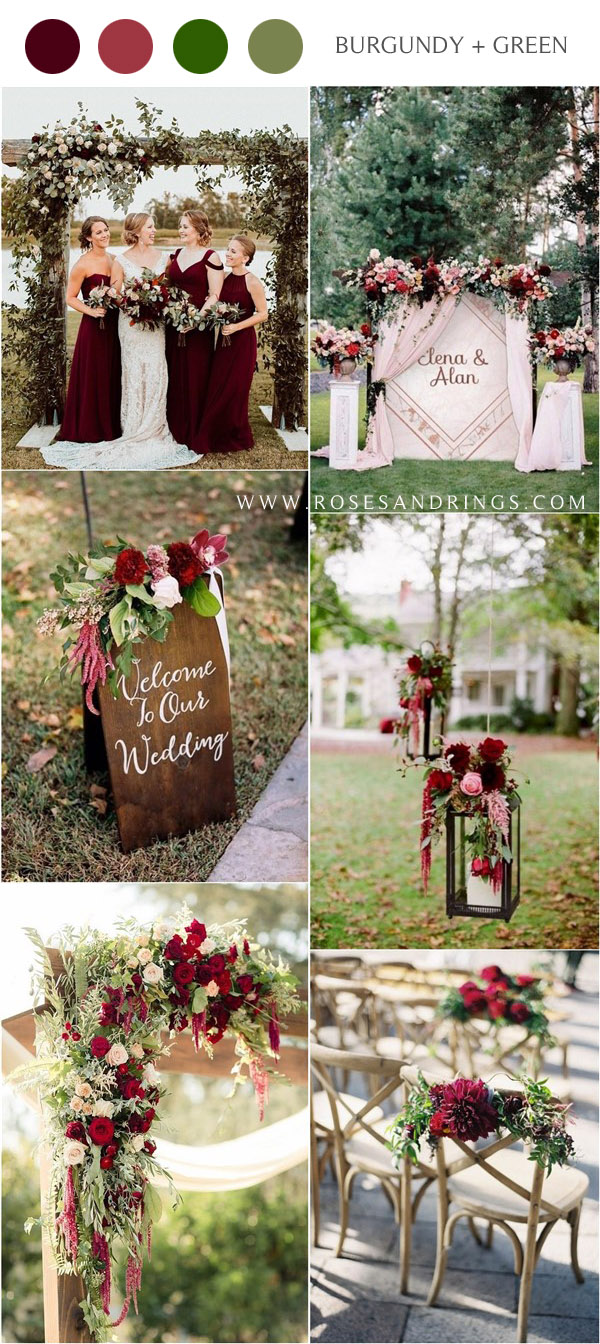 fall burgundy wine wedding color ideas