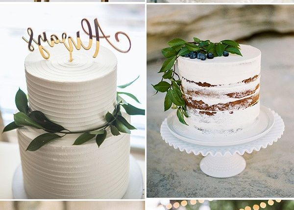 simple white organic wedding cakes for minimailist weddings