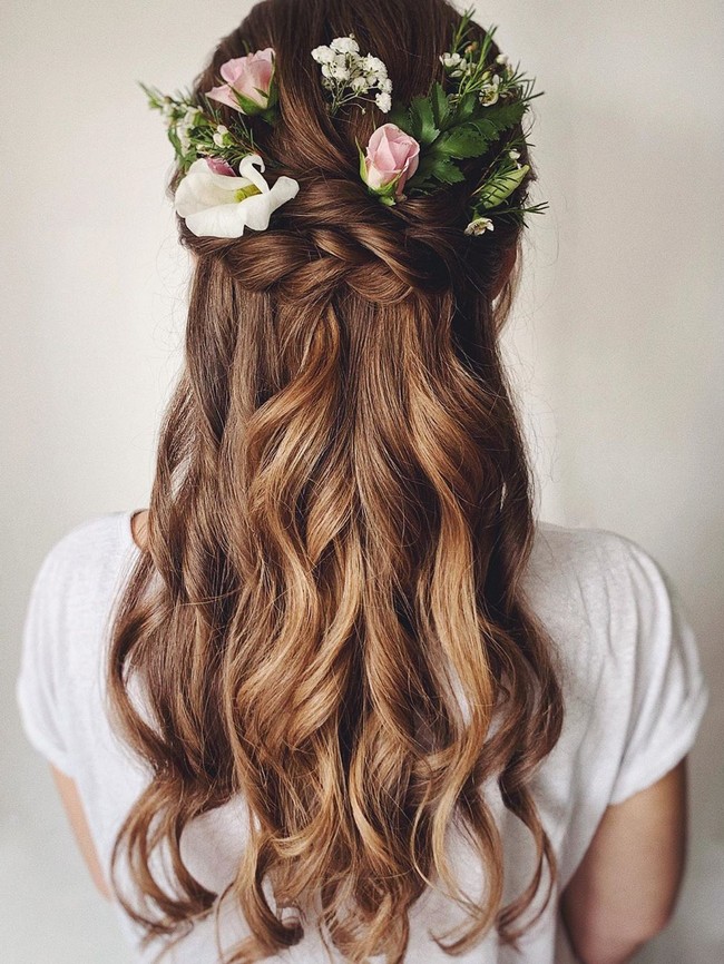 Olga Hampshire Half Up Half Down Wedding Hairstyles #wedding #hair #hairstyles #weddingideas