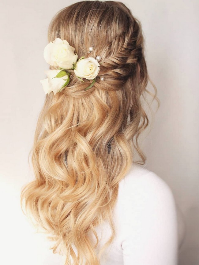 Olga Hampshire Half Up Half Down Wedding Hairstyles #wedding #hair #hairstyles #weddingideas