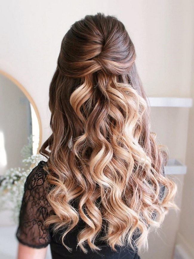 Olga Hampshire Half Up Half Down Wedding Hairstyles #wedding #hair #hairstyles #weddingideas