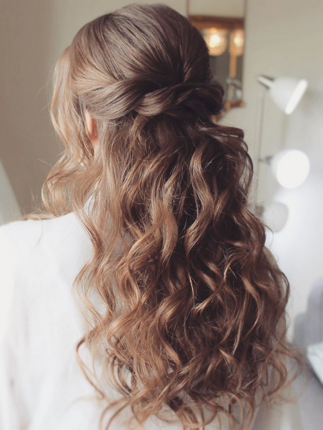 Olga Hampshire Half Up Half Down Wedding Hairstyles #wedding #hair #hairstyles #weddingideas