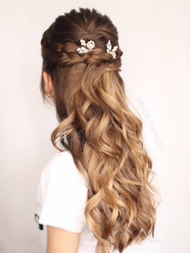 Olga Hampshire Half Up Half Down Wedding Hairstyles #wedding #hair #hairstyles #weddingideas