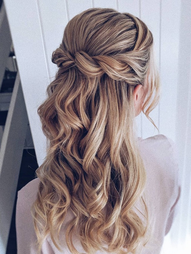 Olga Hampshire Half Up Half Down Wedding Hairstyles #wedding #hair #hairstyles #weddingideas