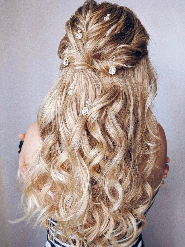 Olga Hampshire Half Up Half Down Wedding Hairstyles #wedding #hair #hairstyles #weddingideas