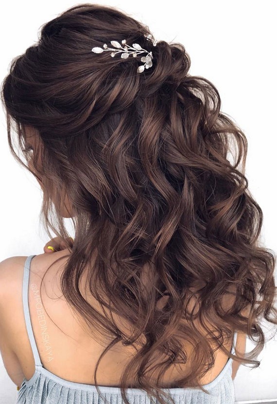 30 Half Up Half Down And Updo Wedding Hairstyles From Mpobedinskaya Roses Rings