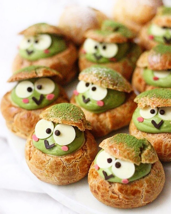 Keroppi matcha cream puffs