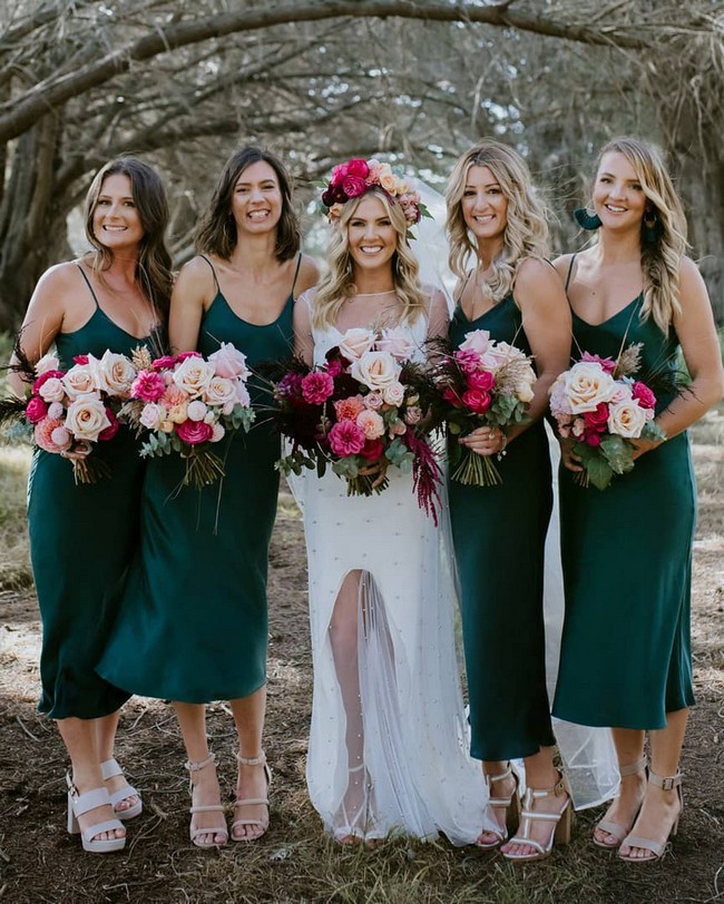 Silk Slip Bridesmaid Dresses #bridesmaid #dresses #weddingideas