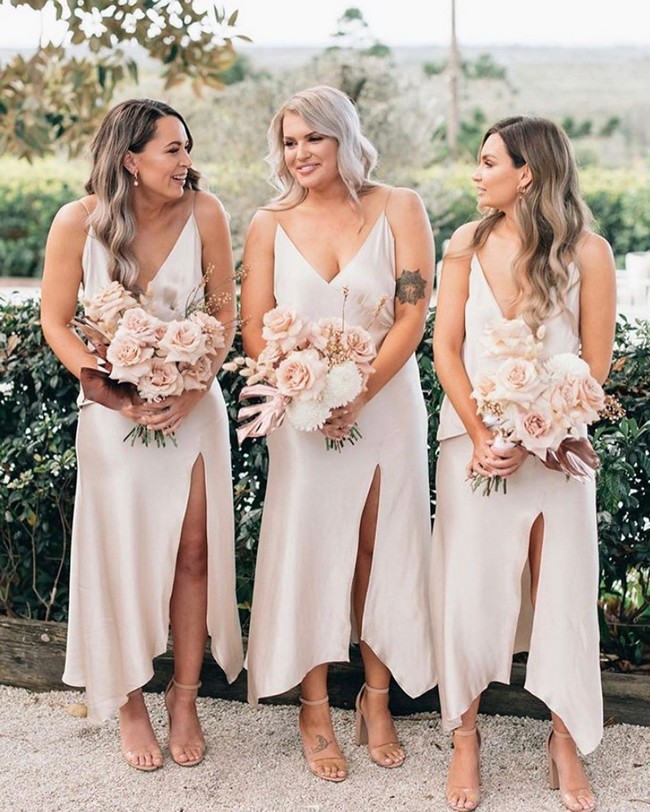 Silk Slip Bridesmaid Dresses #bridesmaid #dresses #weddingideas