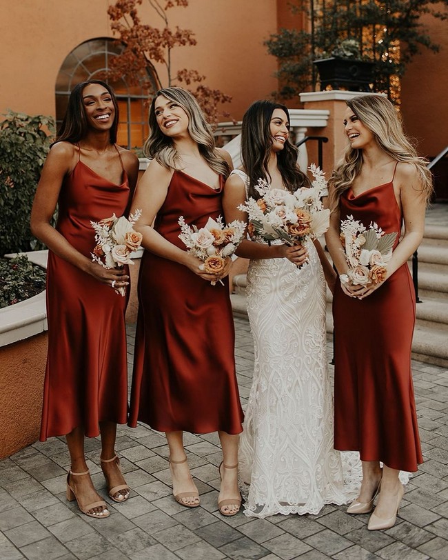 Silk Slip Bridesmaid Dresses #bridesmaid #dresses #weddingideas