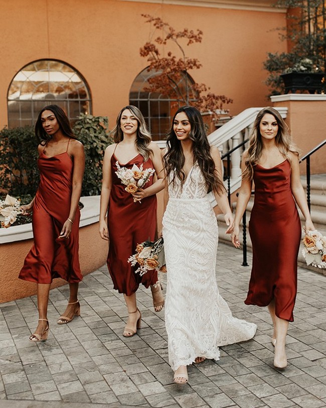 Silk Slip Bridesmaid Dresses #bridesmaid #dresses #weddingideas