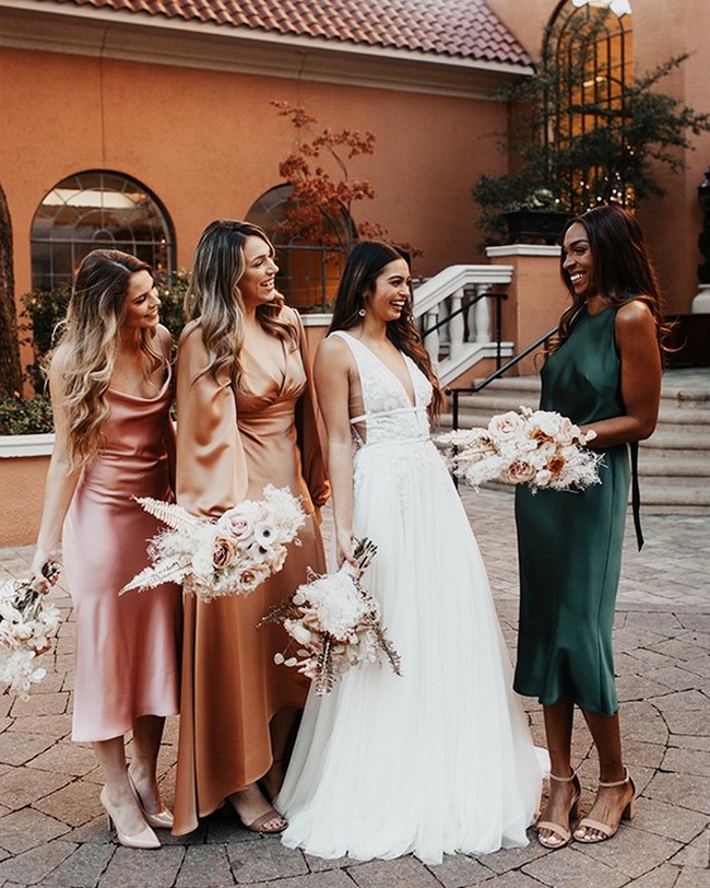 Silk Slip Bridesmaid Dresses #bridesmaid #dresses #weddingideas