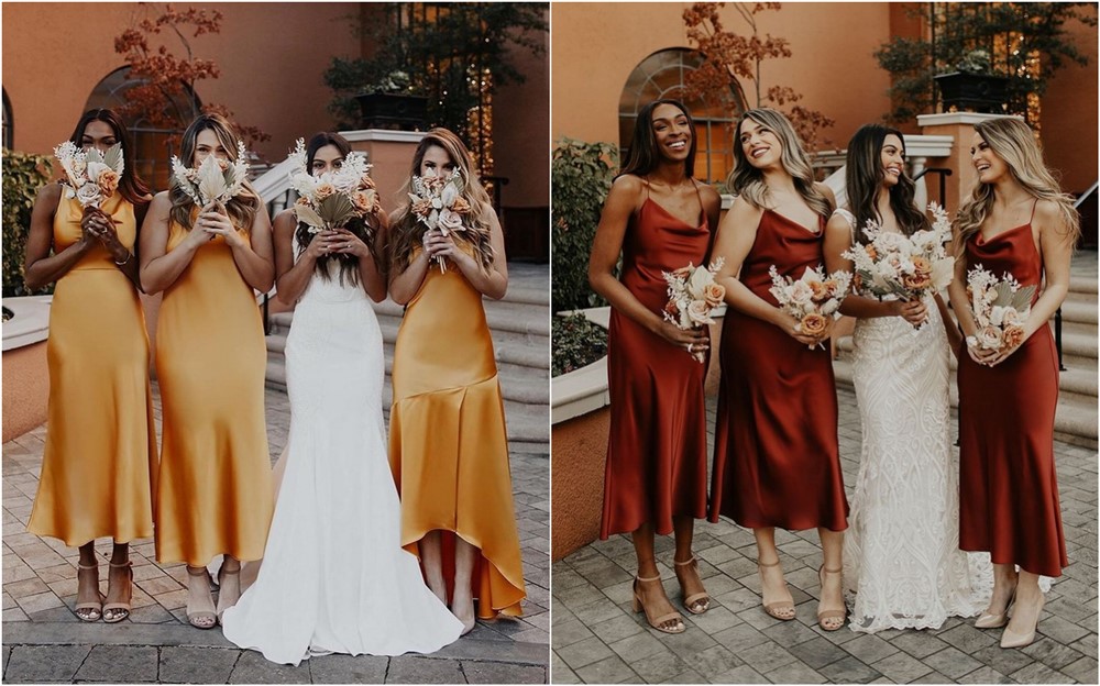 bridesmaid silk dresses